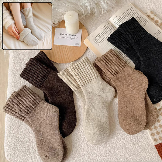 Winter Dicke Gestrickte Socken – Warme Gemütliche Hochgerippte Hausschuhe-Socken