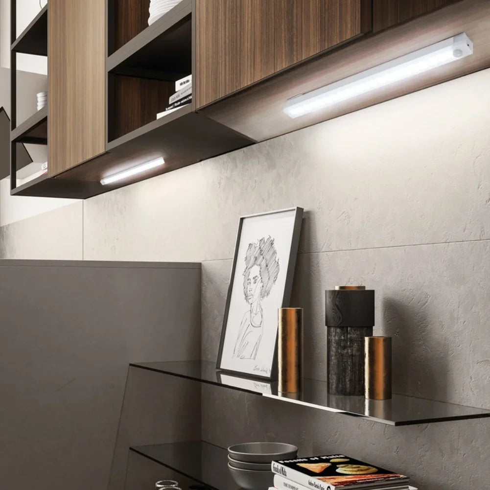 Wireless Motion Sensor LED Night Light – USB-C Rechargeable Rectangular Lamp for Closet, Kitchen, Stairs & Cabinets