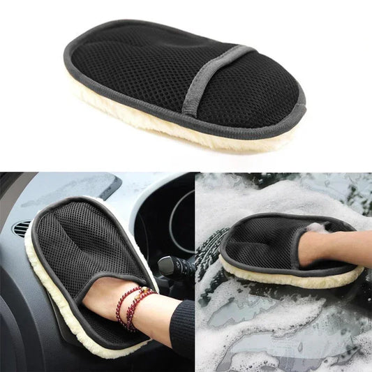 Wool Soft Car Washing Gloves – Auto & Motorcycle Cleaning Brush for Paint-Friendly Care