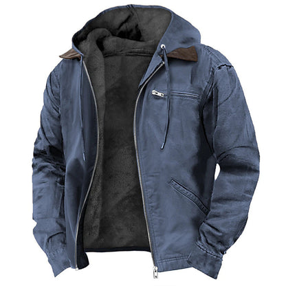 Men’s Winter Hooded Fleece Jacket | Warm Zip-Up Coat with Pockets | Casual Fashion Outwear - Trending Products 