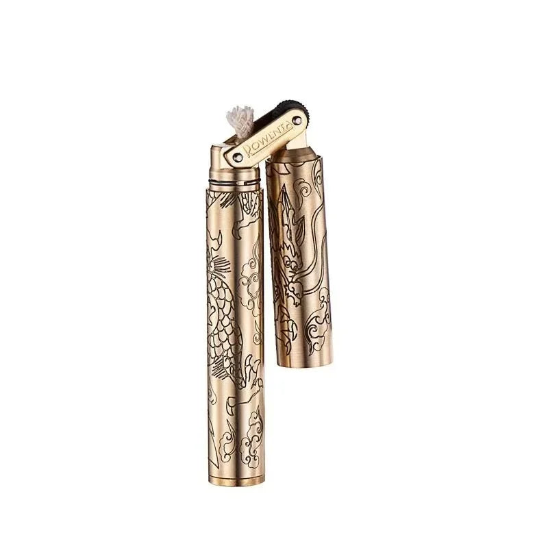 Nunchakus Lighter for Men Dad Husband Christmas Gift Vintage Lighter Nunchucks Kerosene Lighter Windproof Brass Stainless Steel