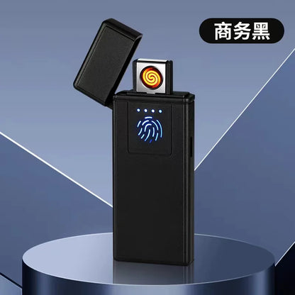 True Watch Voice Controlled Ignition Dual Fire Butane Gas Lighter Visual Gas Window Open Flame Charge Jet Flame Electric Lighter