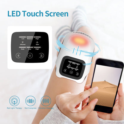 Intelligent Electric Knee Massager with Heat, Vibration & Infrared Therapy – Rechargeable Pain Relief for Joint Care at Home