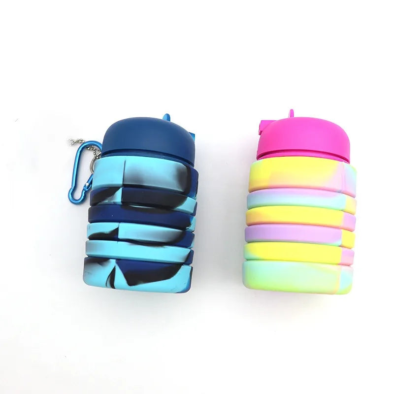 Silicone Collapsible Water Bottles,Portable Foldable Expandable Sports Cups, Leak Proof Reusable ,for Outdoor Activities Travel.