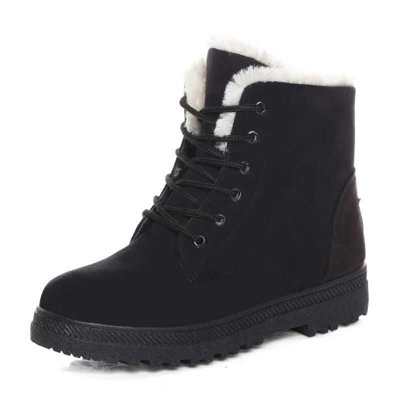 FrostLoom ArcticPlush™ Damen Winter Schneestiefel – Warme Plüsch Knöchelstiefel mit rutschfester Gummisohle