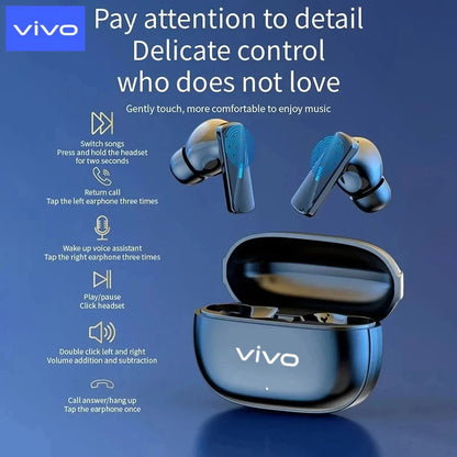 VIVO Wireless Bluetooth Earphones TWS Sports Headphones Earbuds Dual HD Mic Headset LED Display Gaming Earphone For IOS NEW
