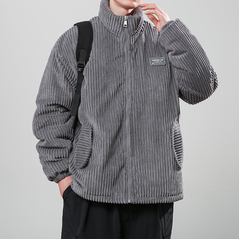 Winter Corduroy Cotton-Padded Jacket for Men – Warm Stand Collar Casual Streetwear Coat - Trending Products 