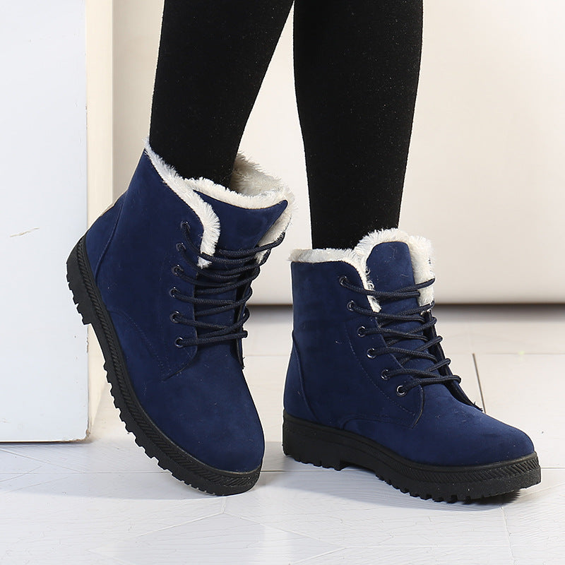 FrostLoom ArcticPlush™ Damen Winter Schneestiefel – Warme Plüsch Knöchelstiefel mit rutschfester Gummisohle