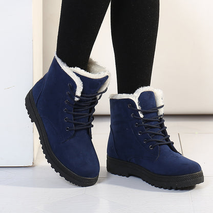 FrostLoom ArcticPlush™ Damen Winter Schneestiefel – Warme Plüsch Knöchelstiefel mit rutschfester Gummisohle