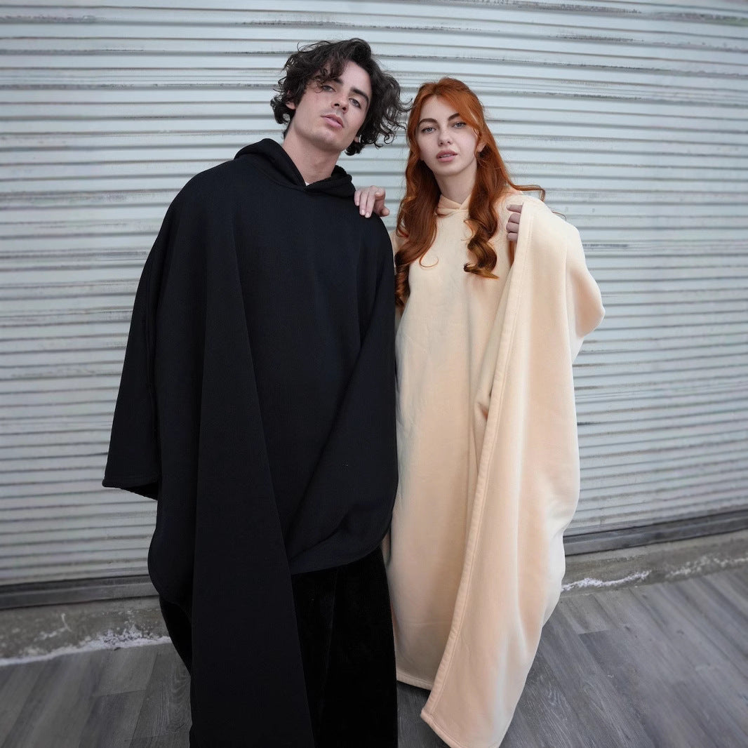 Woolen Loose Cape Top – Unisex Cloak-Style Sleeveless Poncho for Men and Women