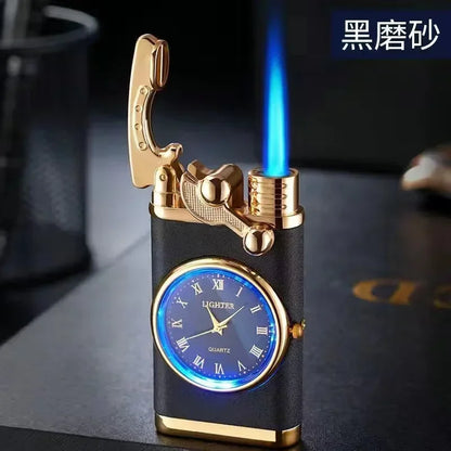 Windproof Gas Lighter Wrist Watch Cigar Lighter Outdoors Jet Double Tube Lighters Gadgets for Men Cigarette Accessories Fires