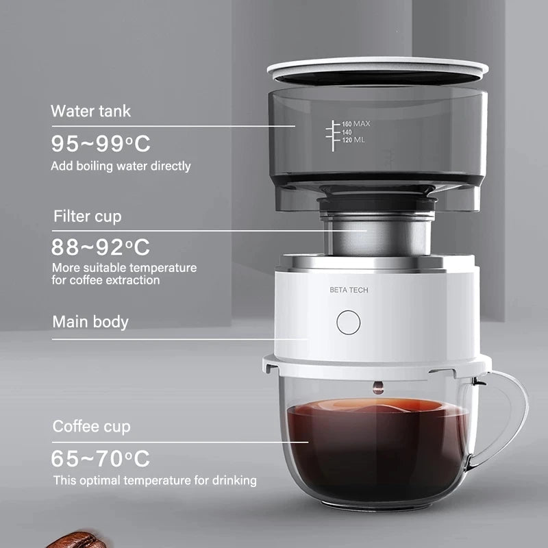 Mini Coffee Machine Hand-Pressed Coffee Maker Coffee Brewer Grinder - Trending Products 