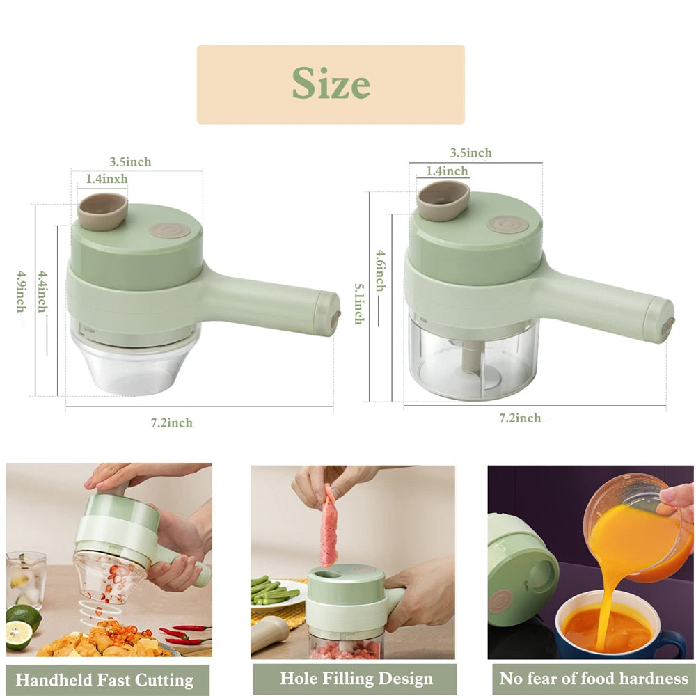 Portable Handheld 4 in 1 Electric Vegetable Slicer - Trending Products 