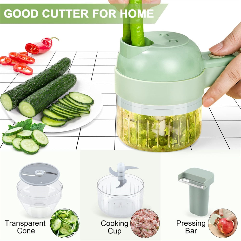 Portable Handheld 4 in 1 Electric Vegetable Slicer - Trending Products 