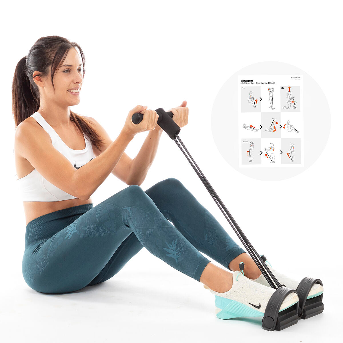 Multifunction Resistance Elastic Bands with Exercise Guide Tensport - Trending Products 