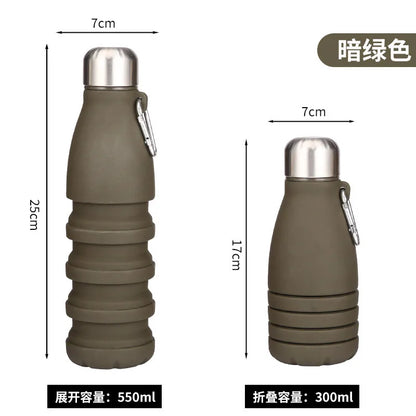 Silicone Foldable Water Bottle for Sports Reusable Leakproof Water Bottle with Carabiner Collapsible Water Bottle Dropshipping