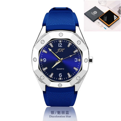 Windproof USB Rechargeable Watch Lighter – Multifunctional Metal Wristwatch with Replaceable Tungsten Wire, Creative Men’s Gift