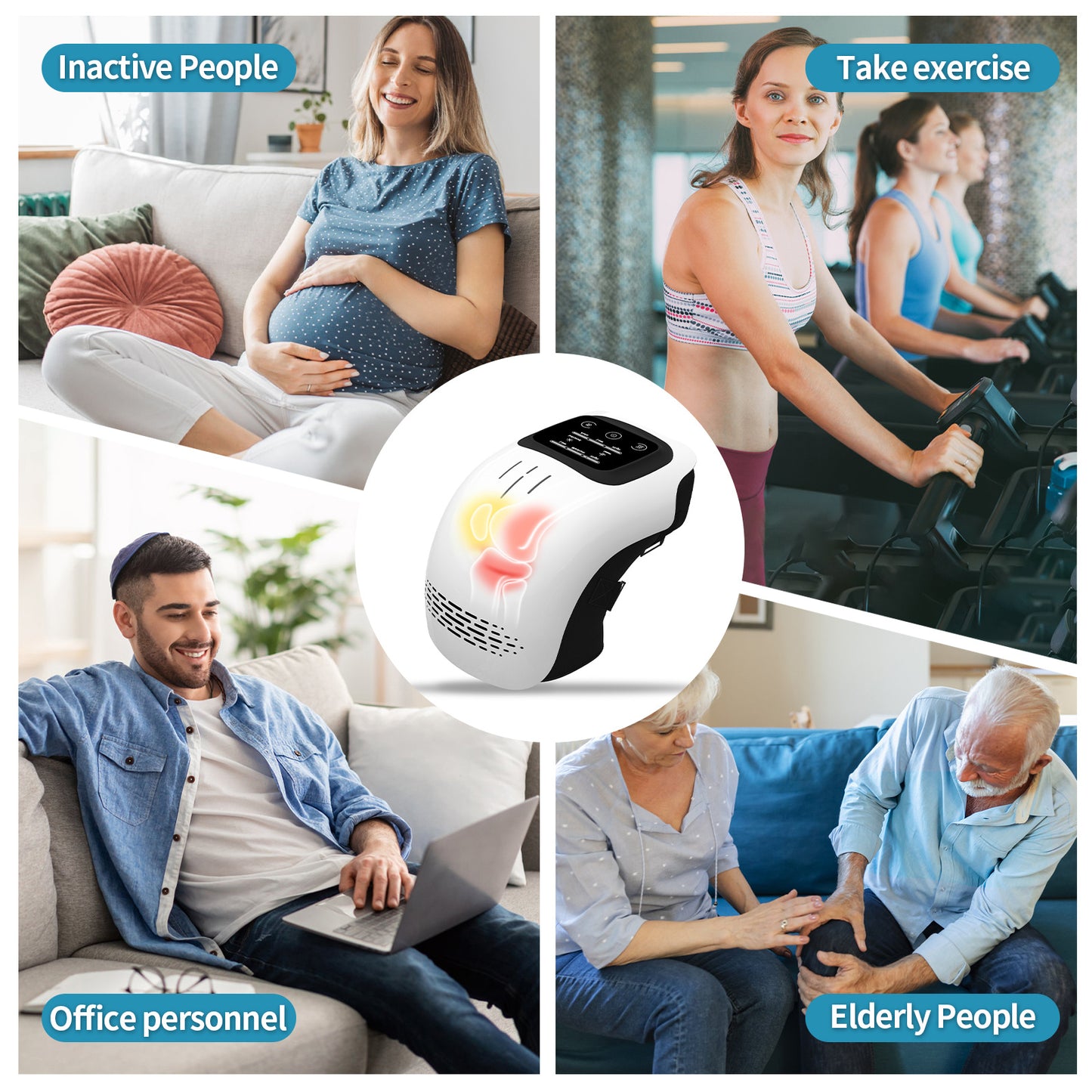 Intelligent Electric Knee Massager with Heat, Vibration & Infrared Therapy – Rechargeable Pain Relief for Joint Care at Home