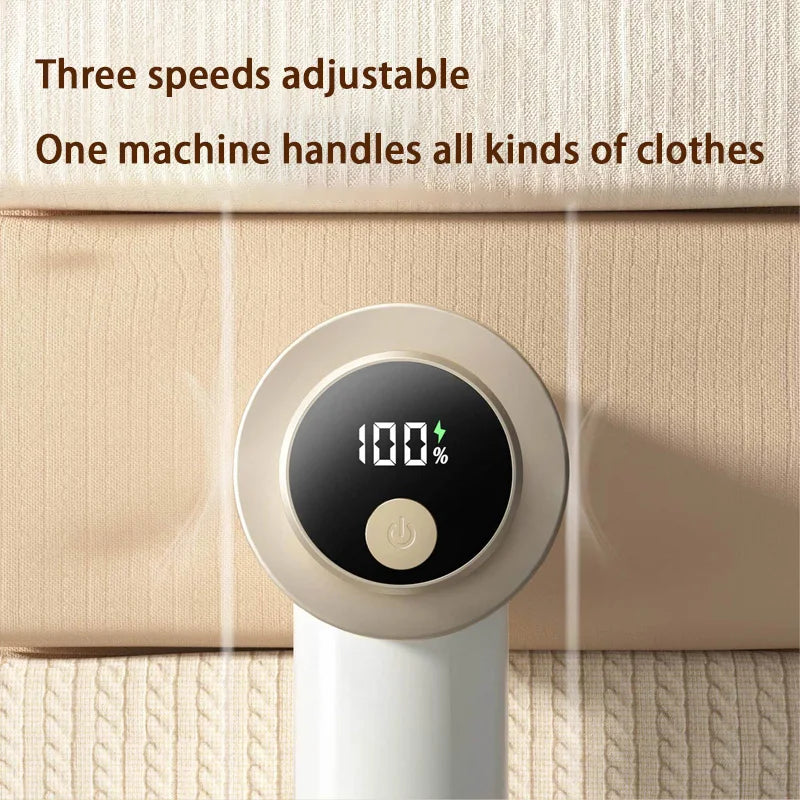 Electric Lint Shaver Digital Display Wireless Fabric Pill Remover 3 Speeds Rechargeable For Sweaters Clothes Hairball Trimmer
