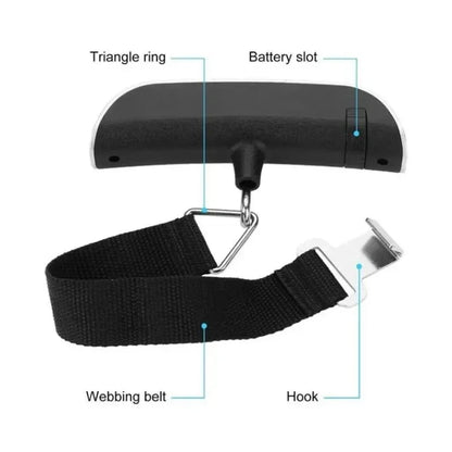 Portable Digital Luggage Scale with LCD Display – 110lb/50kg Travel Hanging Scale