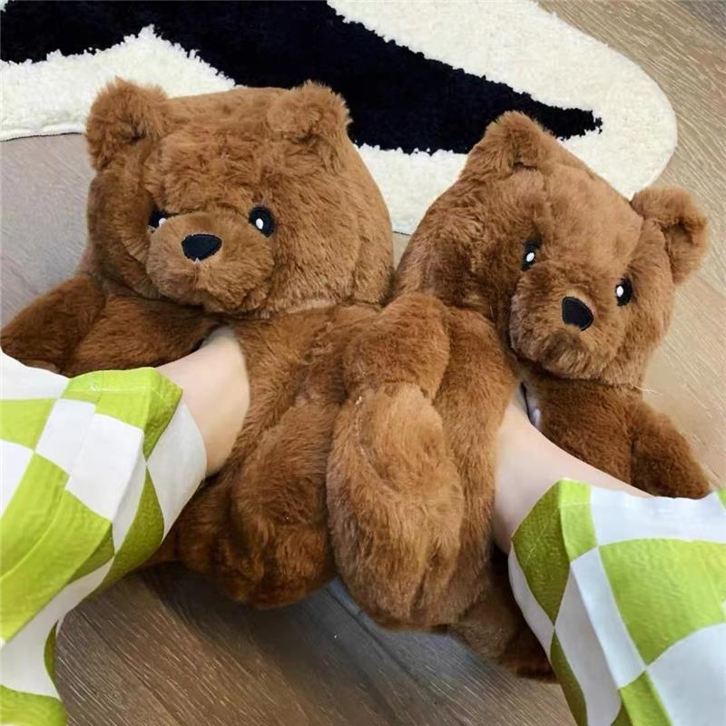 Indoor Cartoon Extra Thick Non-Slip Animal Cotton Slippers – Warm Plush Home Shoes