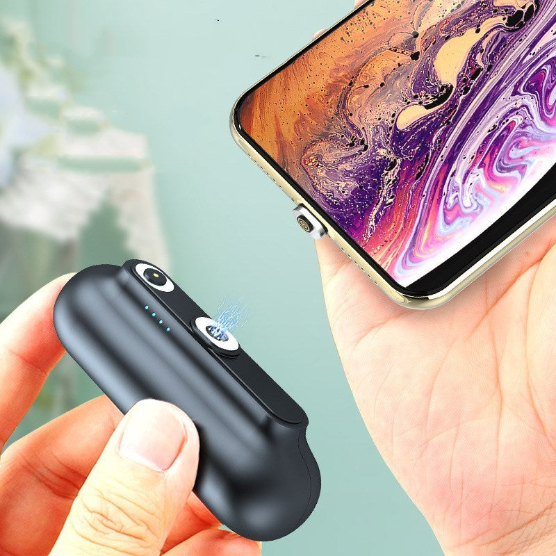 Capsule Mini Emergency Magnetic Power Bank – Compact portable charger with universal compatibility