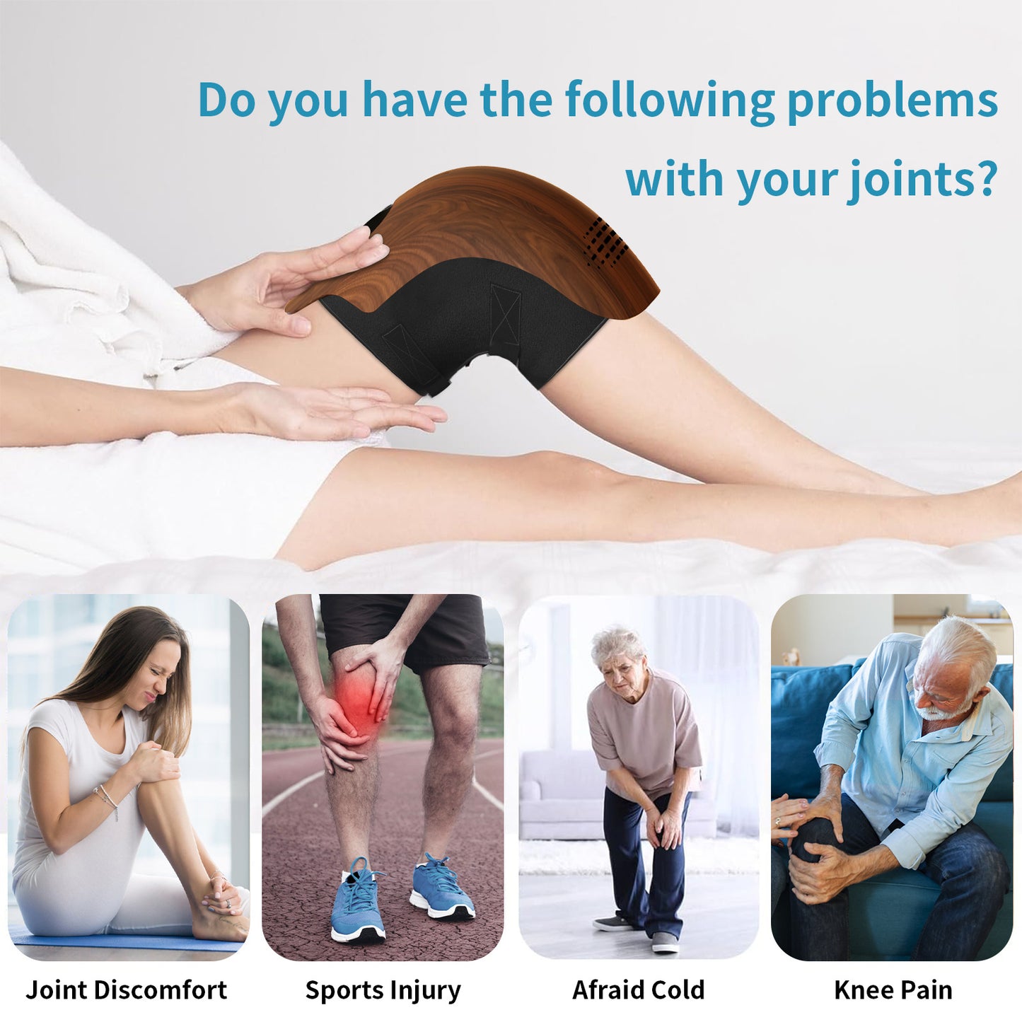 Intelligent Electric Knee Massager with Heat, Vibration & Infrared Therapy – Rechargeable Pain Relief for Joint Care at Home