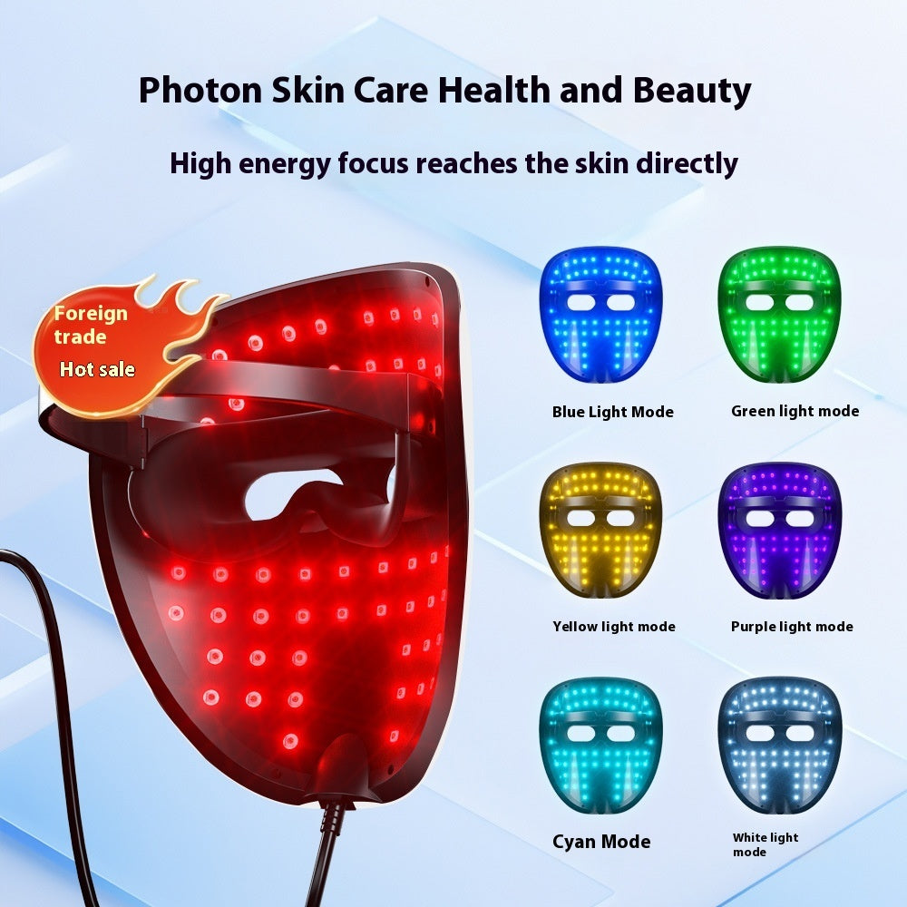 Rechargeable LED Face Mask – 7-Color Light Therapy Beauty Device for Wrinkle Reduction, Acne Care & Skin Rejuvenation - Trending Products 