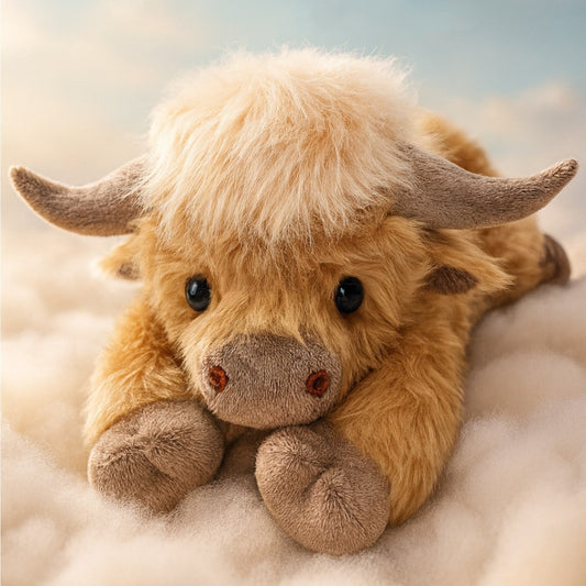 Highland Cattle Plush Decoration – 3D Printed American-Style Short Plush Toy Ornament