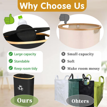 XL Pfandflaschen-Sammelbehälter mit Deckel – Faltbarer Recycling-Korb für die Küche