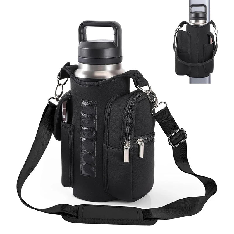 Magnetic Gym Sling Bag Water Bottle Cup Holder Bag,Portable Crossbody Water Bottle Phone Holder For Outdoor Sports Fitness