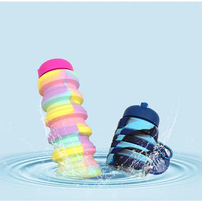 Silicone Collapsible Water Bottles,Portable Foldable Expandable Sports Cups, Leak Proof Reusable ,for Outdoor Activities Travel.