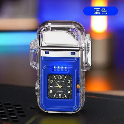 2023 New  Waterproof Watch Lighter Windproof USB Plasma Rechargeable Lighter Outdoor Portable Cigarette Lighter Men's Watch Gift