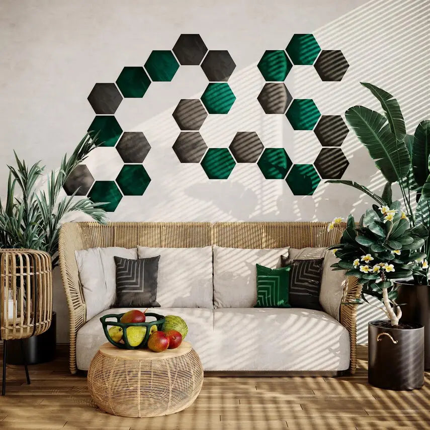 HEXAGON Acoustic Wall Panels | Soft Sound-Absorbing Tiles - Trending Products 