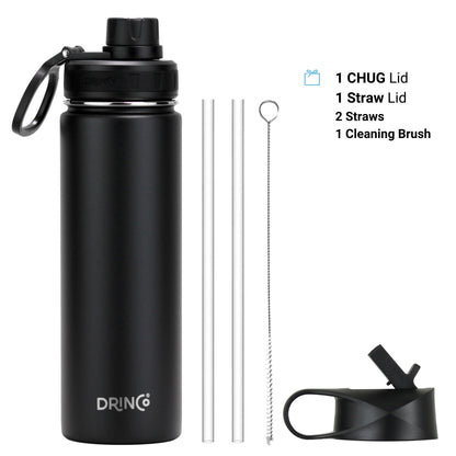 Insulated Stainless Steel Water Bottle - Black - Trending Products 