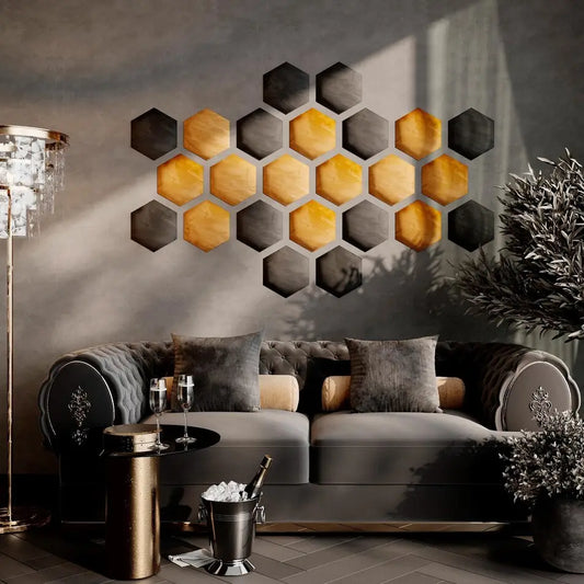HEXAGON Acoustic Wall Panels | Soft Sound-Absorbing Tiles - Trending Products 