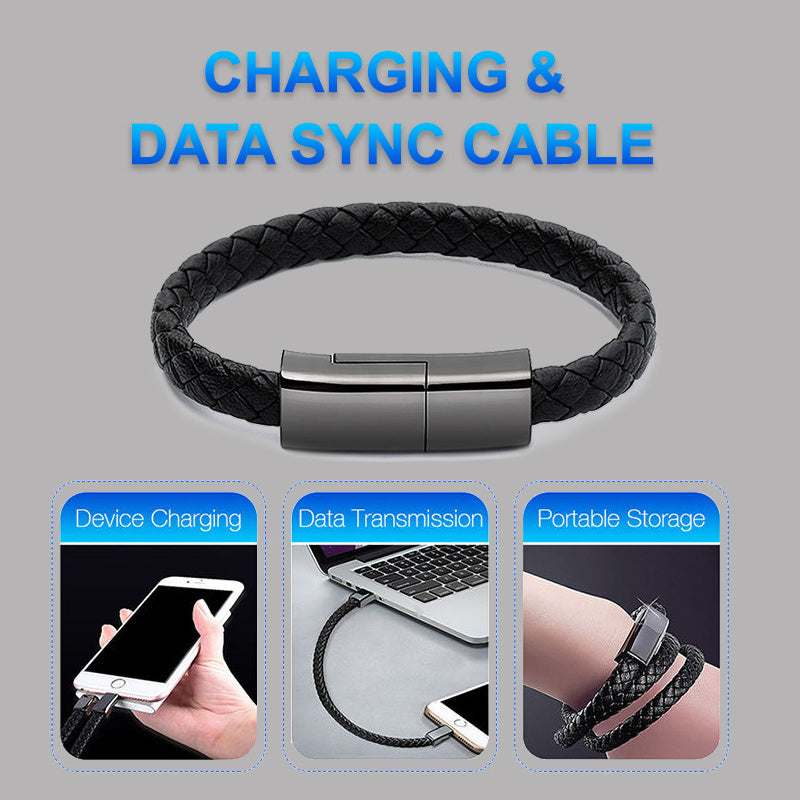 USB Charging Cable Bracelet – Stylish Wearable Data Cord for iPhone, Android & USB-C Devices - Trending Products 