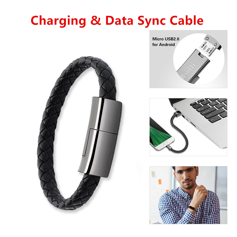 USB Charging Cable Bracelet – Stylish Wearable Data Cord for iPhone, Android & USB-C Devices - Trending Products 