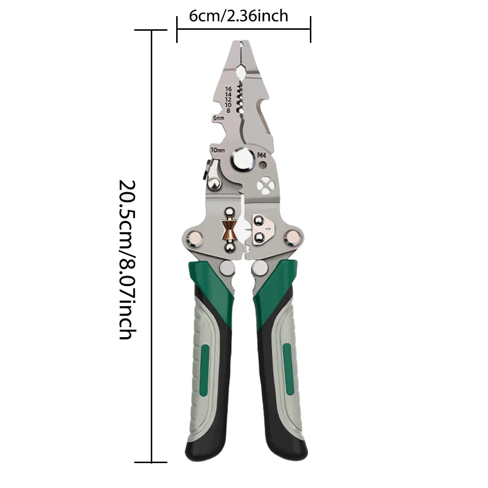 Foldable Wire Stripper with Pulley Design – Multi-Function Electrician Wire Splitter & Crimping Pliers