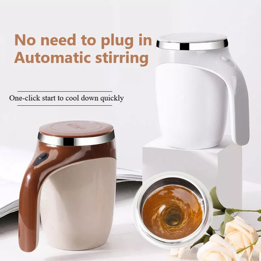 Automatischer Selbstrührende Magnetische Kaffeetasse – 400ml Edelstahl Smart Mixing Becher für Zuhause & Büro