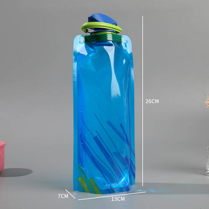 700mL Reusable Sports Travel Portable Collapsible Folding Drink Water Bottle Kettle Outdoor Sports Plastic Water Bottle