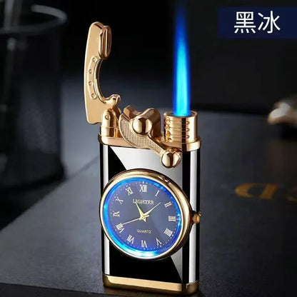 Windproof Gas Lighter Wrist Watch Cigar Lighter Outdoors Jet Double Tube Lighters Gadgets for Men Cigarette Accessories Fires