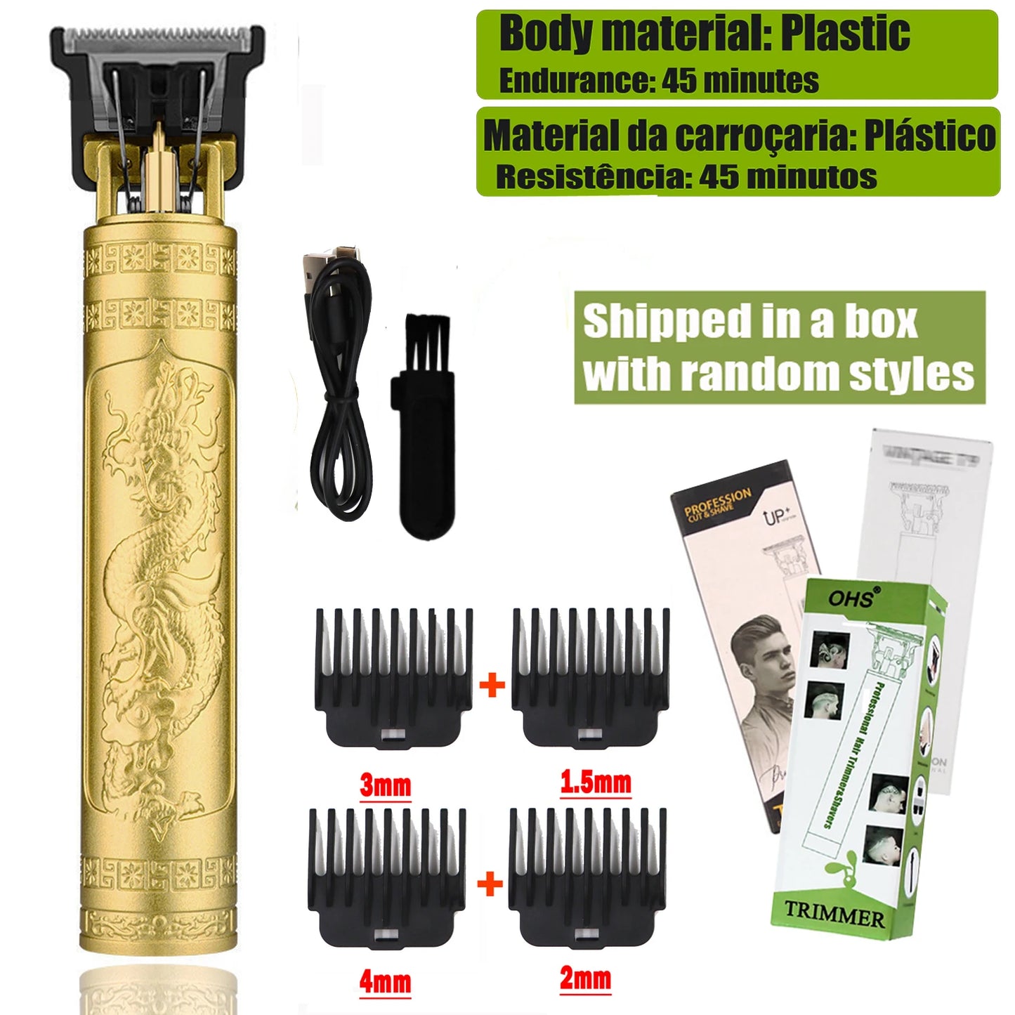 OHS T9 Hair Clipper Model S1 – Metal & Plastic Versions with Ultra-Quiet Low-Frequency Vibration
