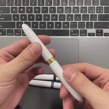 Essential brush kit components including a compact cleaning pen, flocking sponge, and long fine brush for mobile devices and computer keyboards.